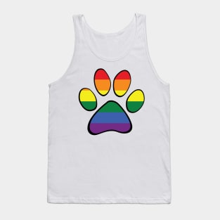 Gay Pride Paw Tank Top
